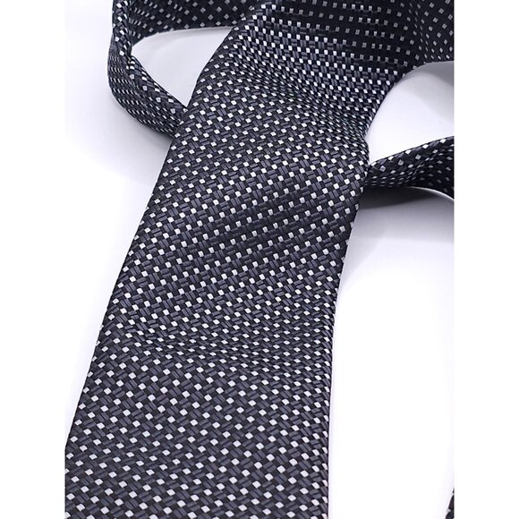 Bespoke New York Black & White Polka Dot Pattern Men's Neck Tie - Picture 9 of 13
